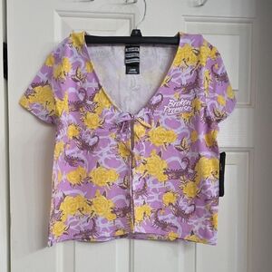 Broken Promises Women's Floral Short Sleeve Top
